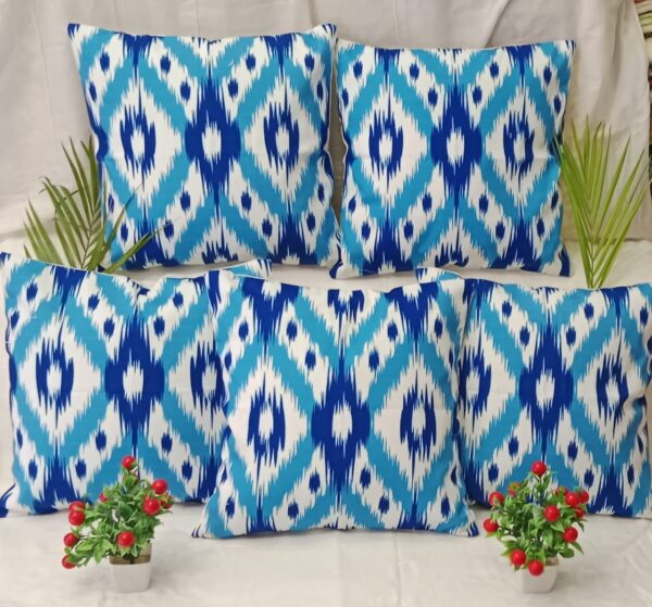 Canvas Cotton Ikat Cushion Cover Set