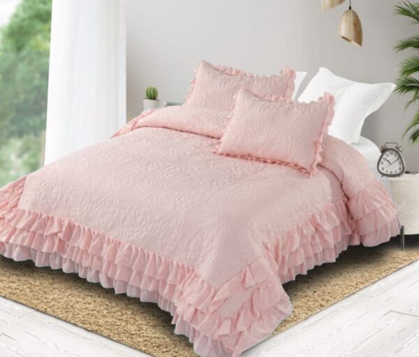Triple Frill Cotton Bedcover Set - Image 6