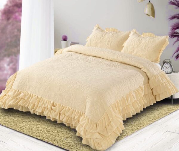 Triple Frill Cotton Bedcover Set - Image 5