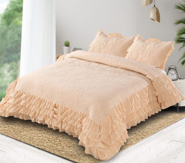 Triple Frill Cotton Bedcover Set - Image 2