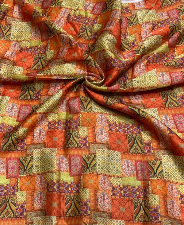Satin Georgette Digitally Printed Fabric - Image 3