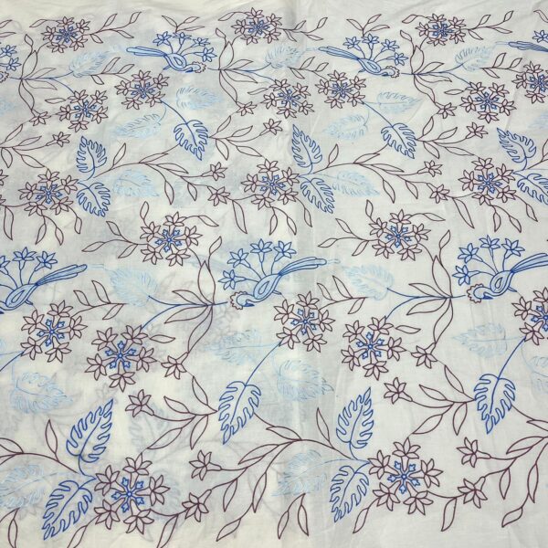 Pure Cotton Embroidered Floral Fabric