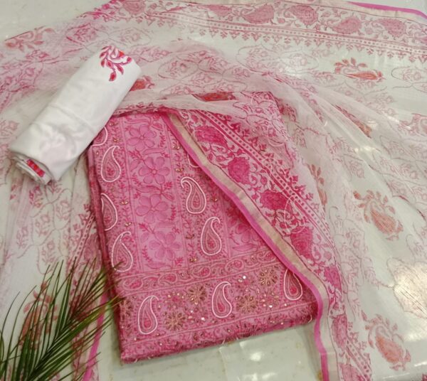 Ada-e-Noor Chikankari Pure Cotton with Pearl Work and Dupatta