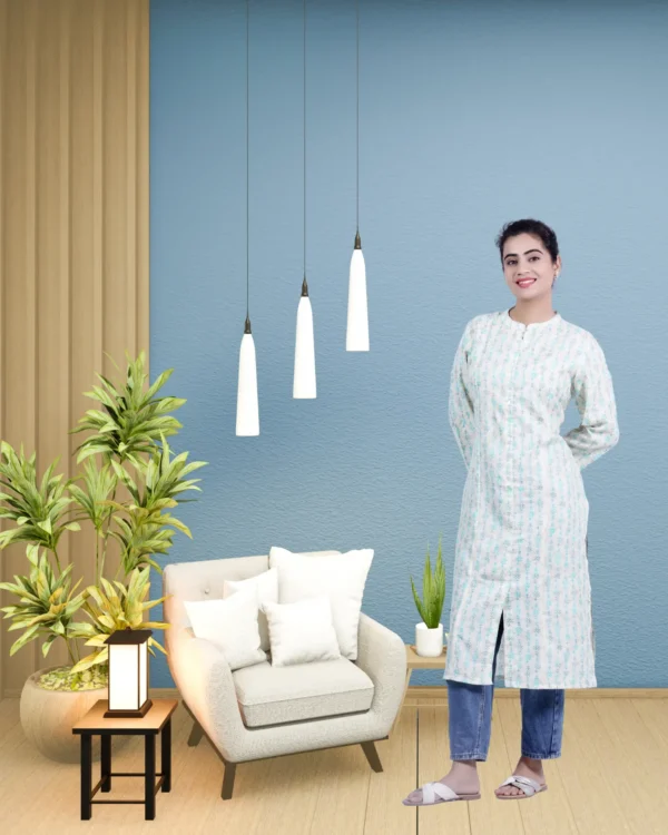 Khadi Cotton Off White Slim Fit Kurta - Image 2
