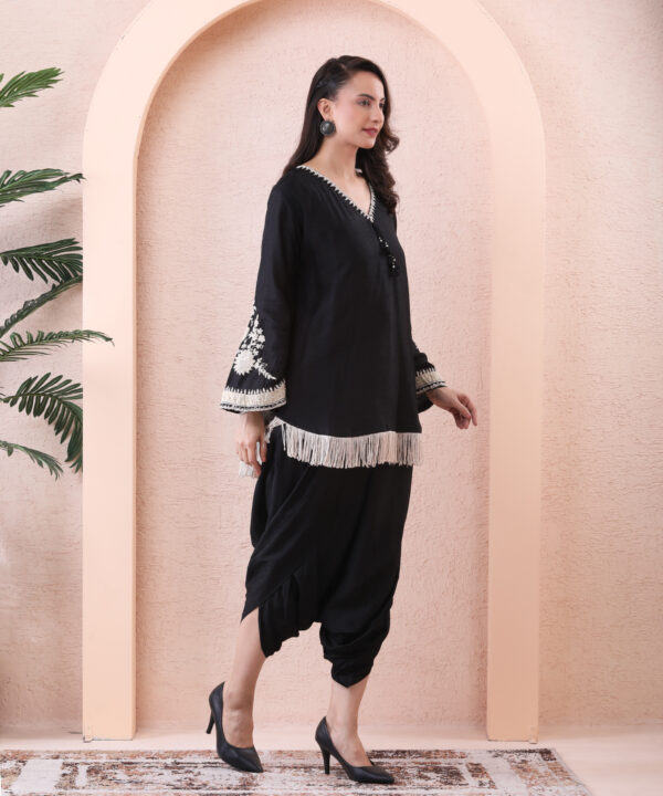Silk Co-ord Set with Thread, Sequin & Pearl Embroidery - Image 2