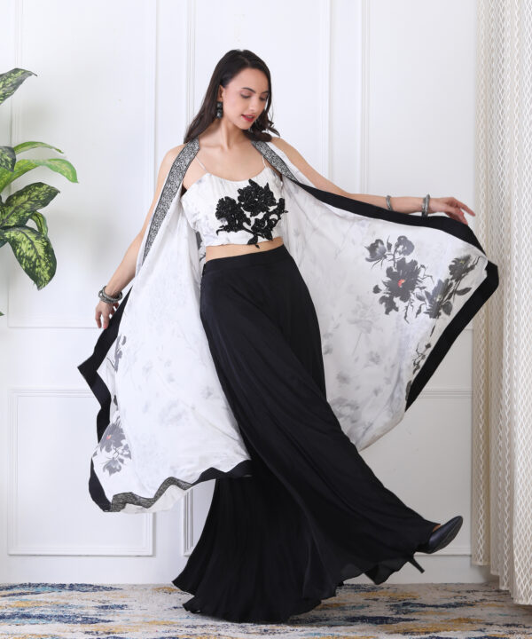 Black White 3 Piece Plasso Set with Digital Print - Image 2