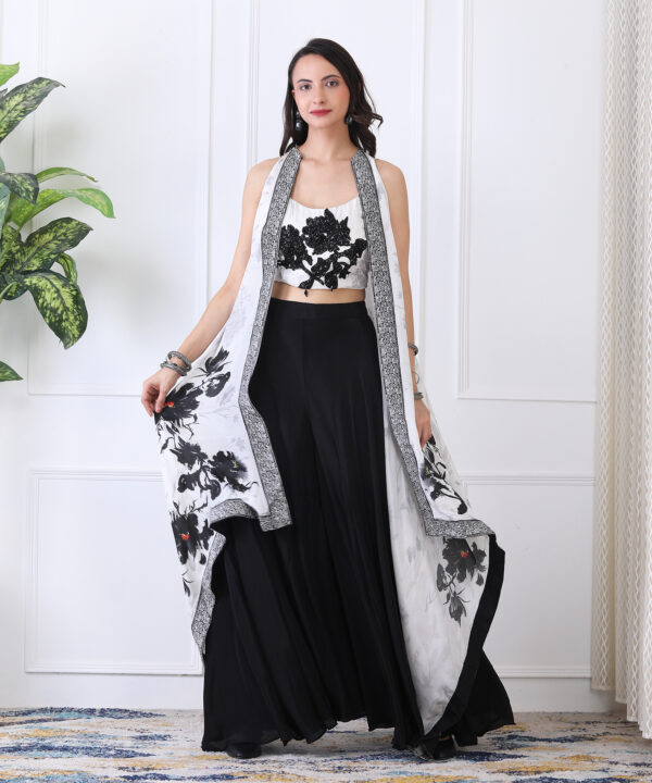 Black White 3 Piece Plasso Set with Digital Print - Image 3