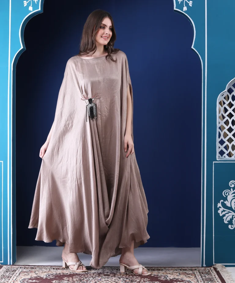Chiku Kaftan Dress with Hand-Embroidered