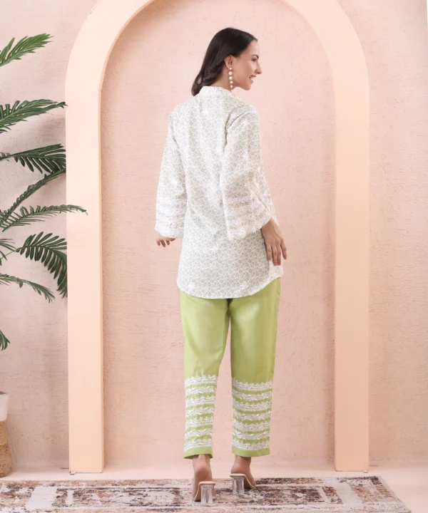 Cord Set Printed Handloom Cotton Green - Image 3