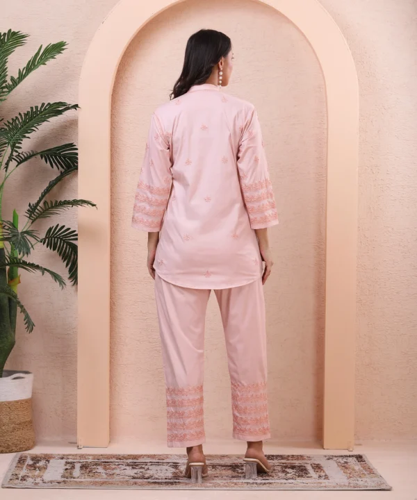 Co-ord Set Printed Handloom Cotton Peach - Image 3