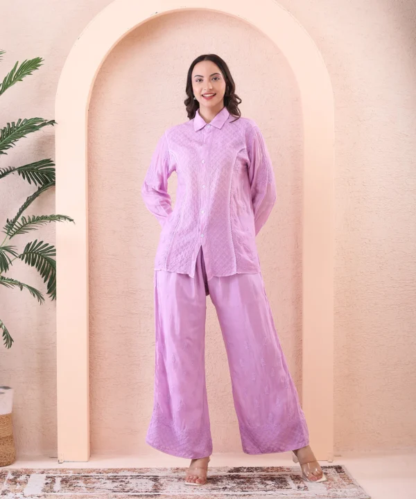 Co-ord Set Mulmul Lilac - Image 3