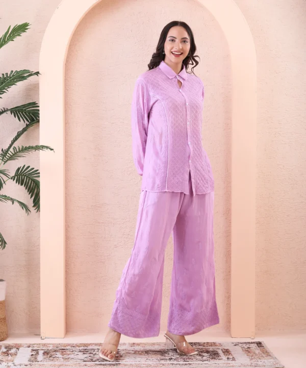 Co-ord Set Mulmul Lilac - Image 4