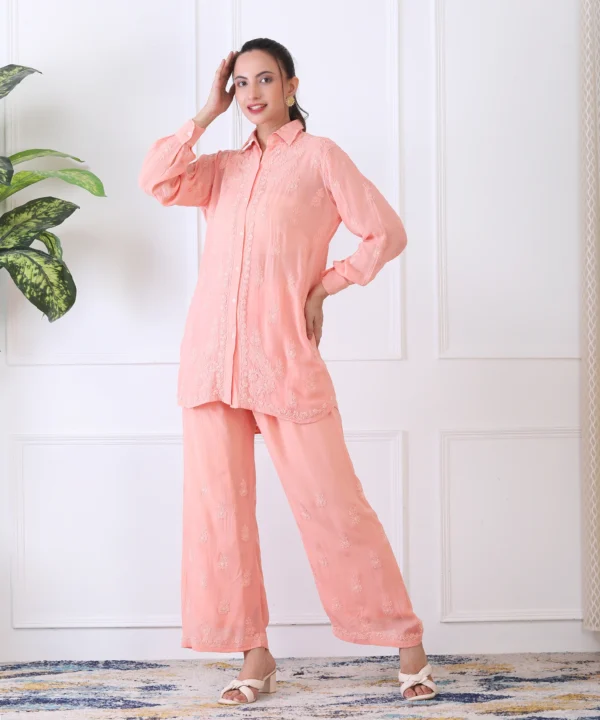 Co-ord Set Viscus Georget Peach - Image 2