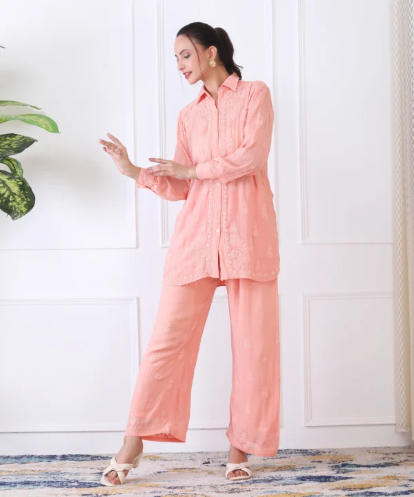 Co-ord Set Viscus Georget Peach - Image 3