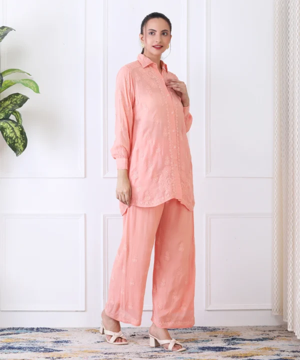 Co-ord Set Viscus Georget Peach - Image 5