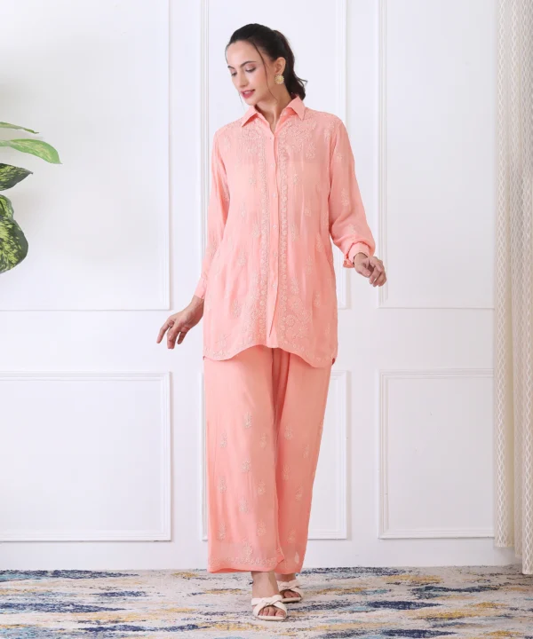 Co-ord Set Viscus Georget Peach