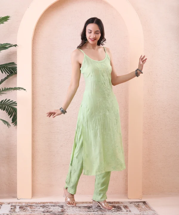 Co-ord Set Viscus Georget Pista Green - Image 3