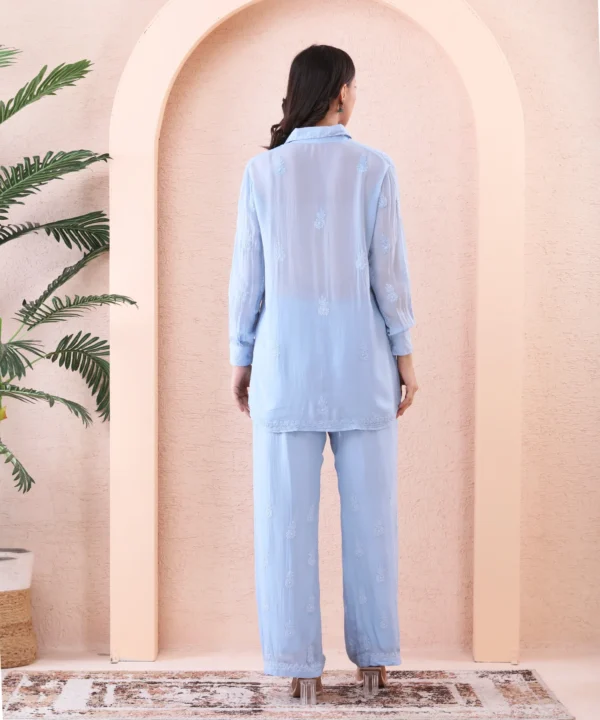 Co-ord Set Viscus Georget Powder Blue - Image 4