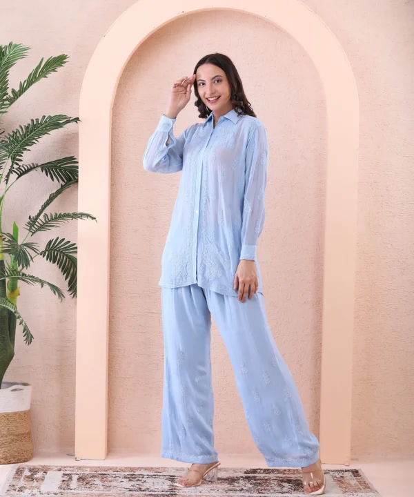 Co-ord Set Viscus Georget Powder Blue