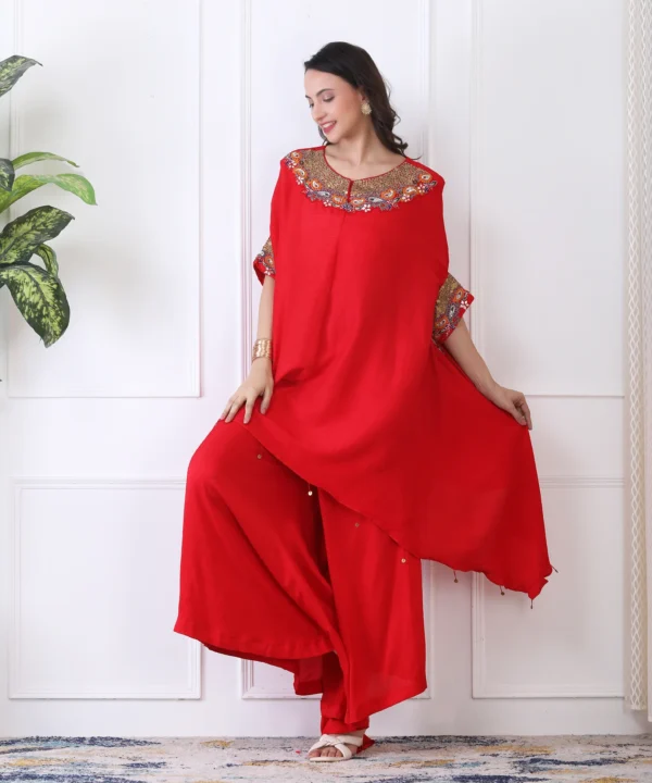 Crape Silk Co-ord Set with Handwork Embroidery - Image 2