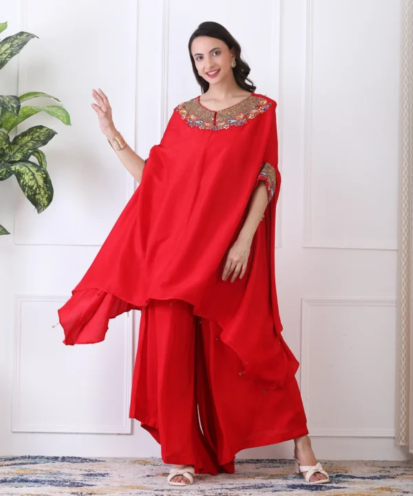 Crape Silk Co-ord Set with Handwork Embroidery - Image 3