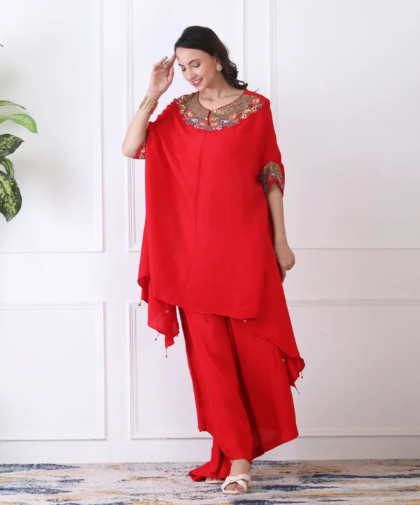 Crape Silk Co-ord Set with Handwork Embroidery - Image 5