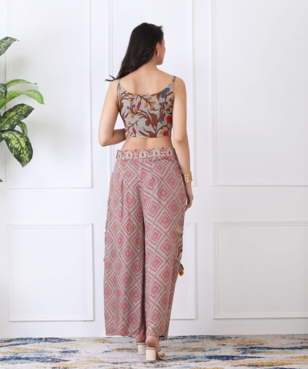 Gray 3 Piece Chiffon Co-ord Set with Sequin Embroidered - Image 2