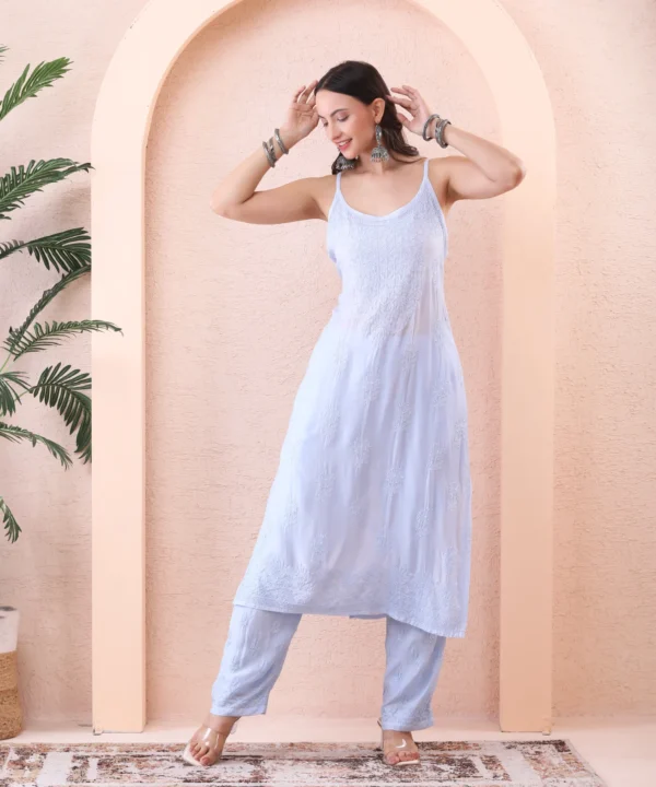 Kurta Set in Powder Blue - Image 4