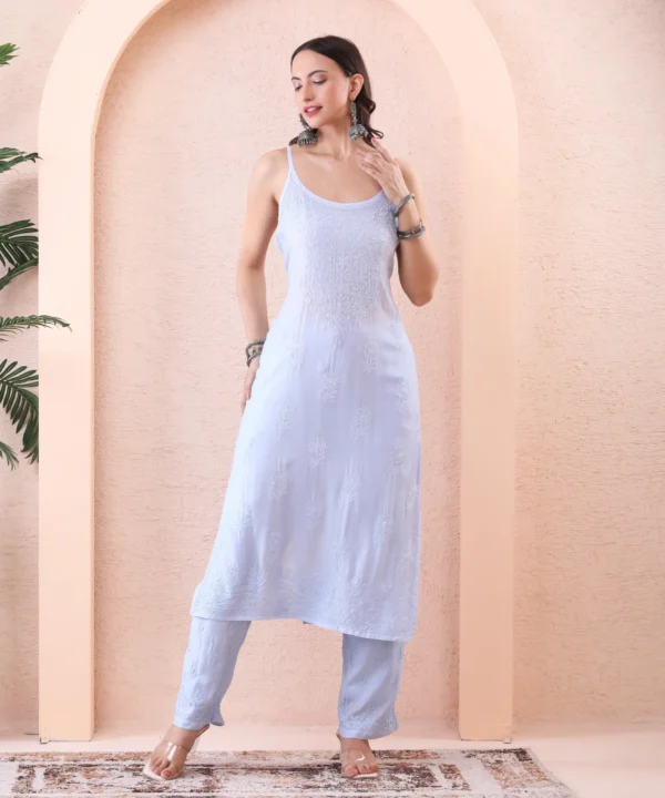 Kurta Set in Powder Blue - Image 3