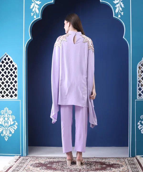 Lavender Cape Top with Sequin Handwork - Image 2