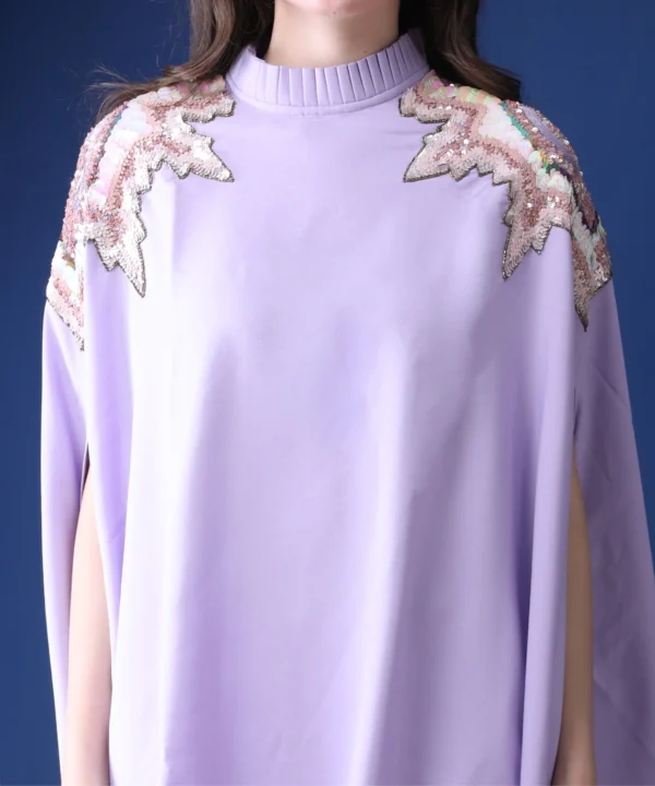 Lavender Cape Top with Sequin Handwork - Image 4