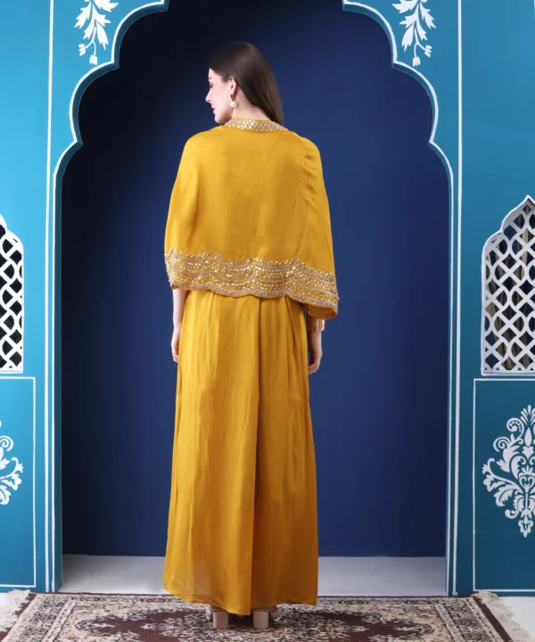 Mustard 3 Piece Co-ord Set with Sequin Embroidery - Image 6