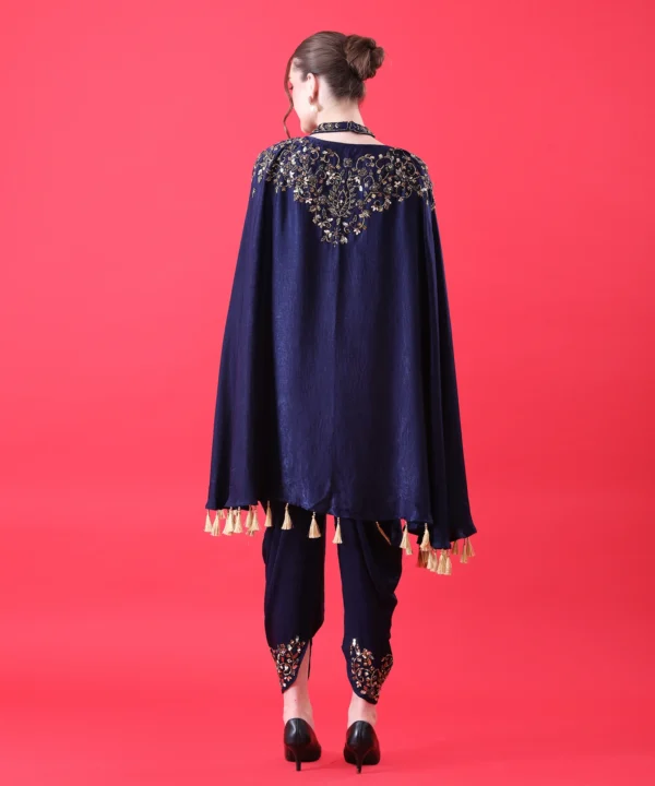 Navy Blue Three-Piece Co-ord Set with Hand Embroidered - Image 5