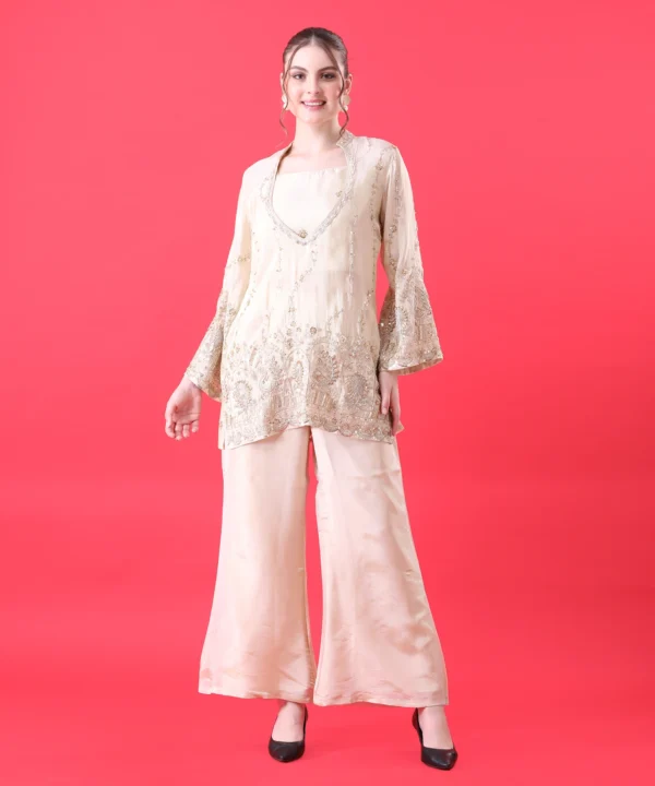 Three Piece Co-ord Set with Hand Embroidered - Image 2