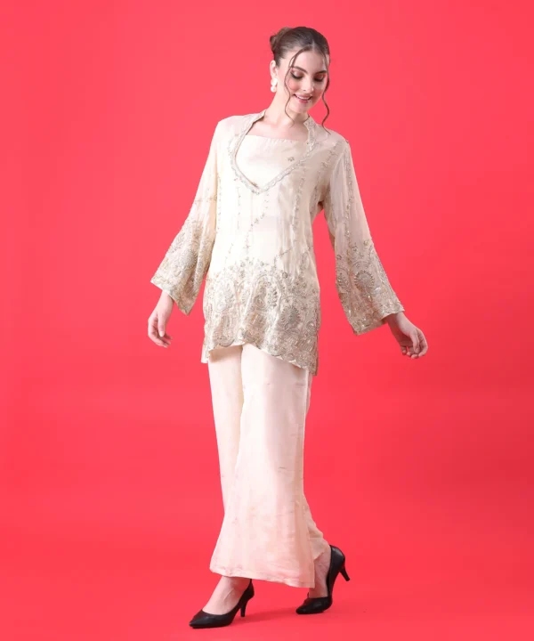 Three Piece Co-ord Set with Hand Embroidered - Image 4