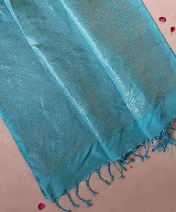 Handloom Silk Saree in chocolate Brown Color With Small Zari - Image 2